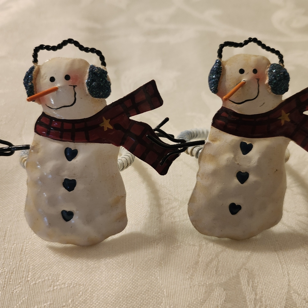 Festive Snowman with Red Scarves Napkin Rings